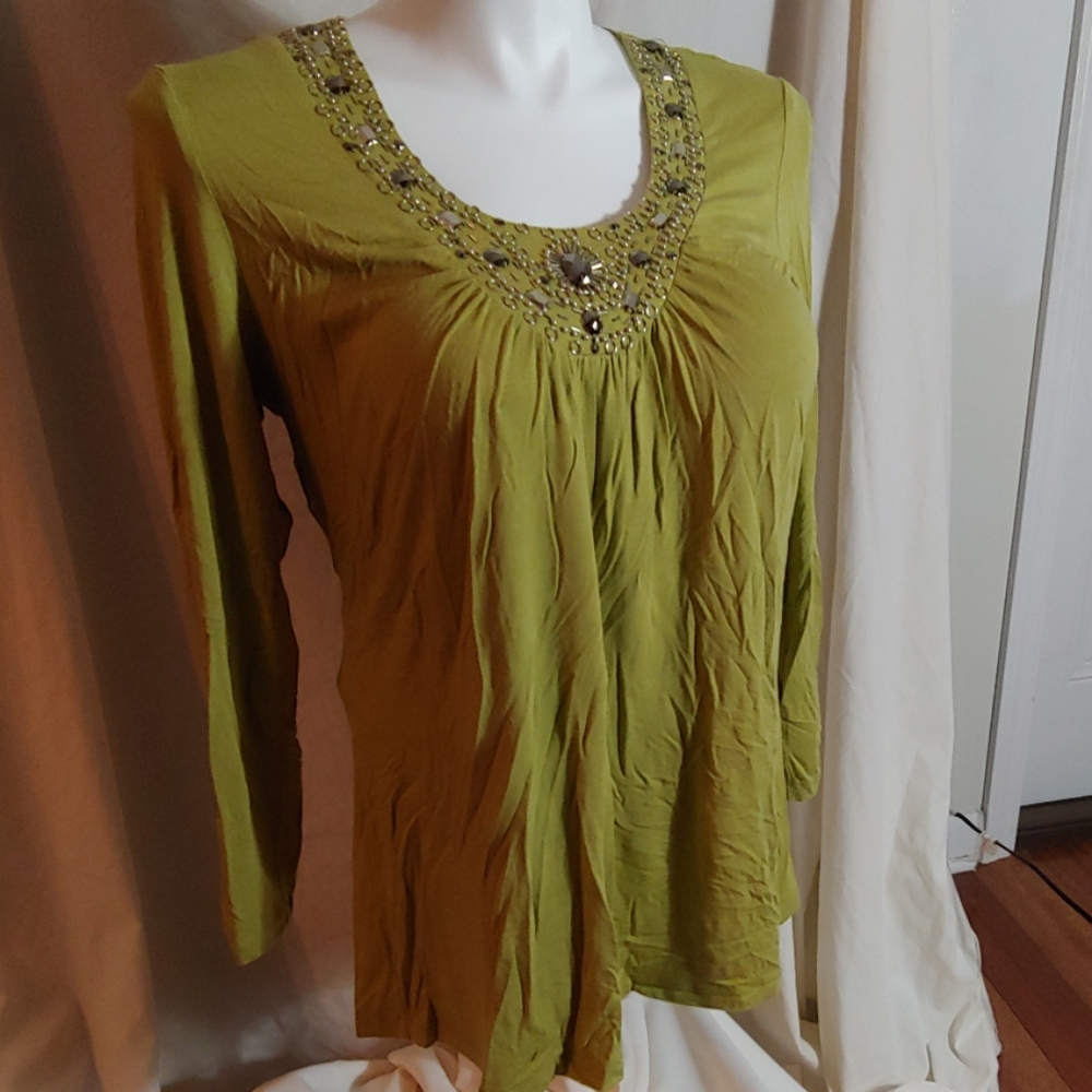 jeweled collar blouse